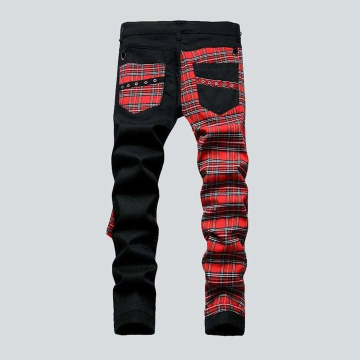 Punk men's jeans with belts