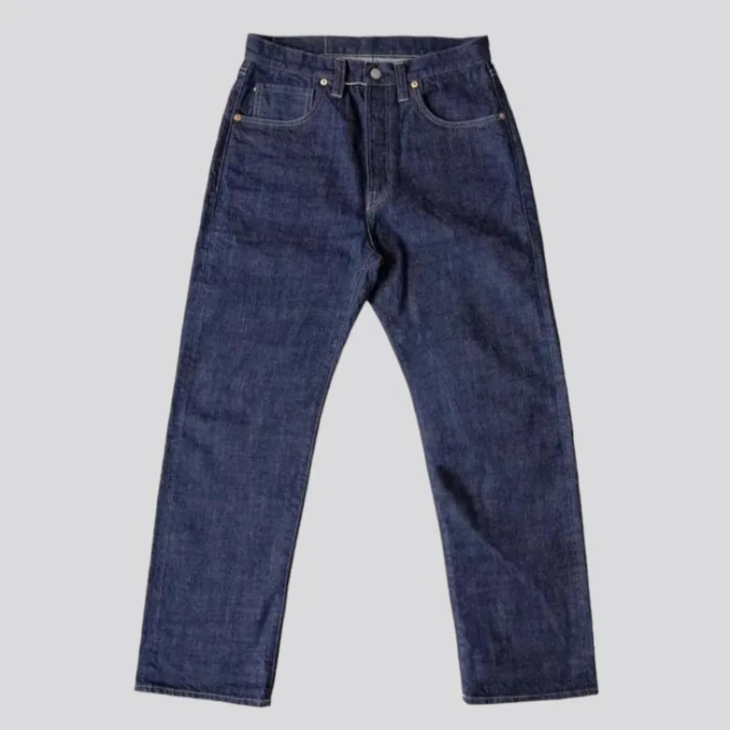 Heavyweight loose self-edge jeans