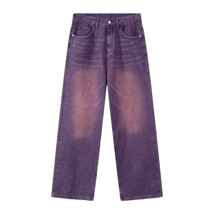 Fashion Baggy Mid-rise Y2k Men's Jeans - Violet