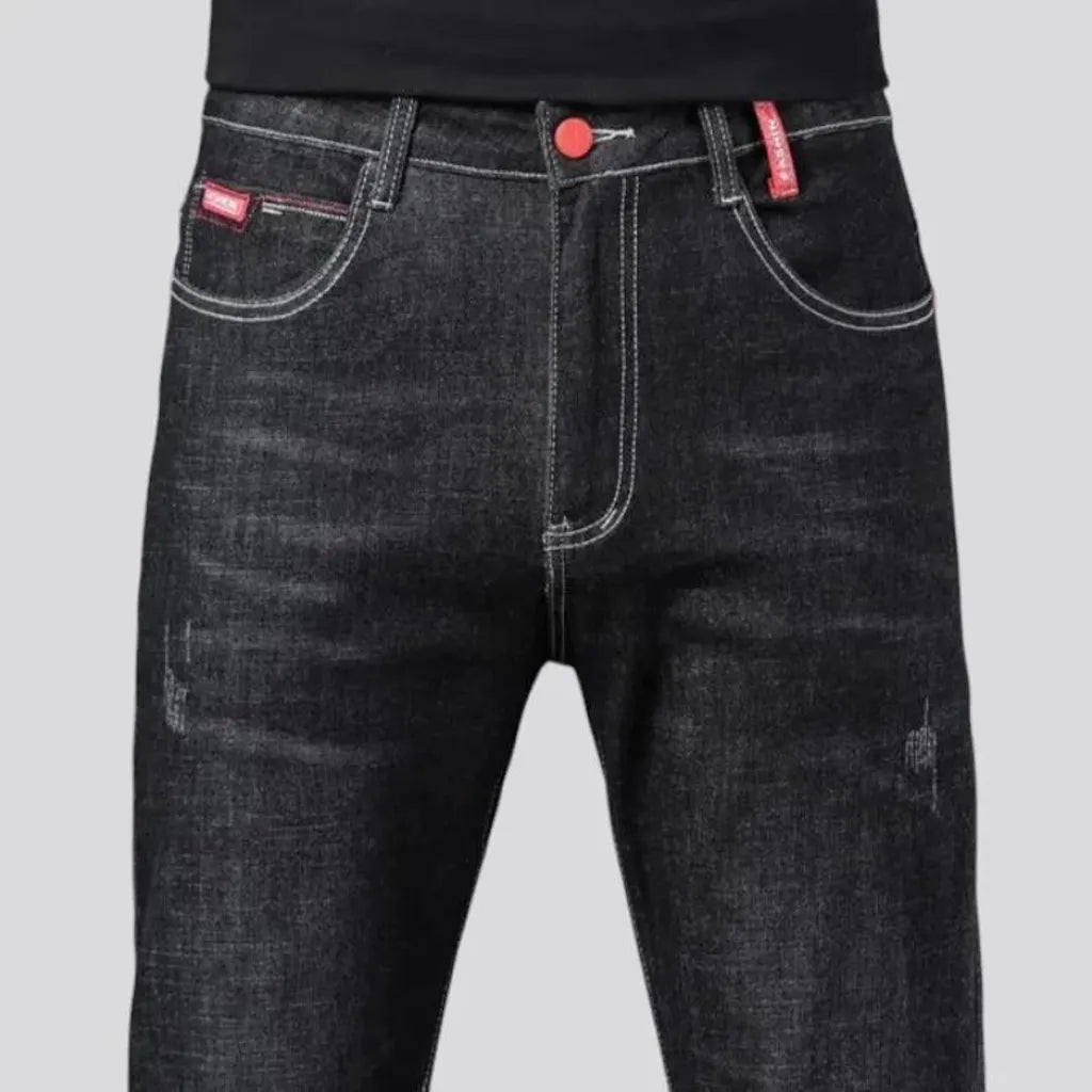 Lined slim-fit men's jeans