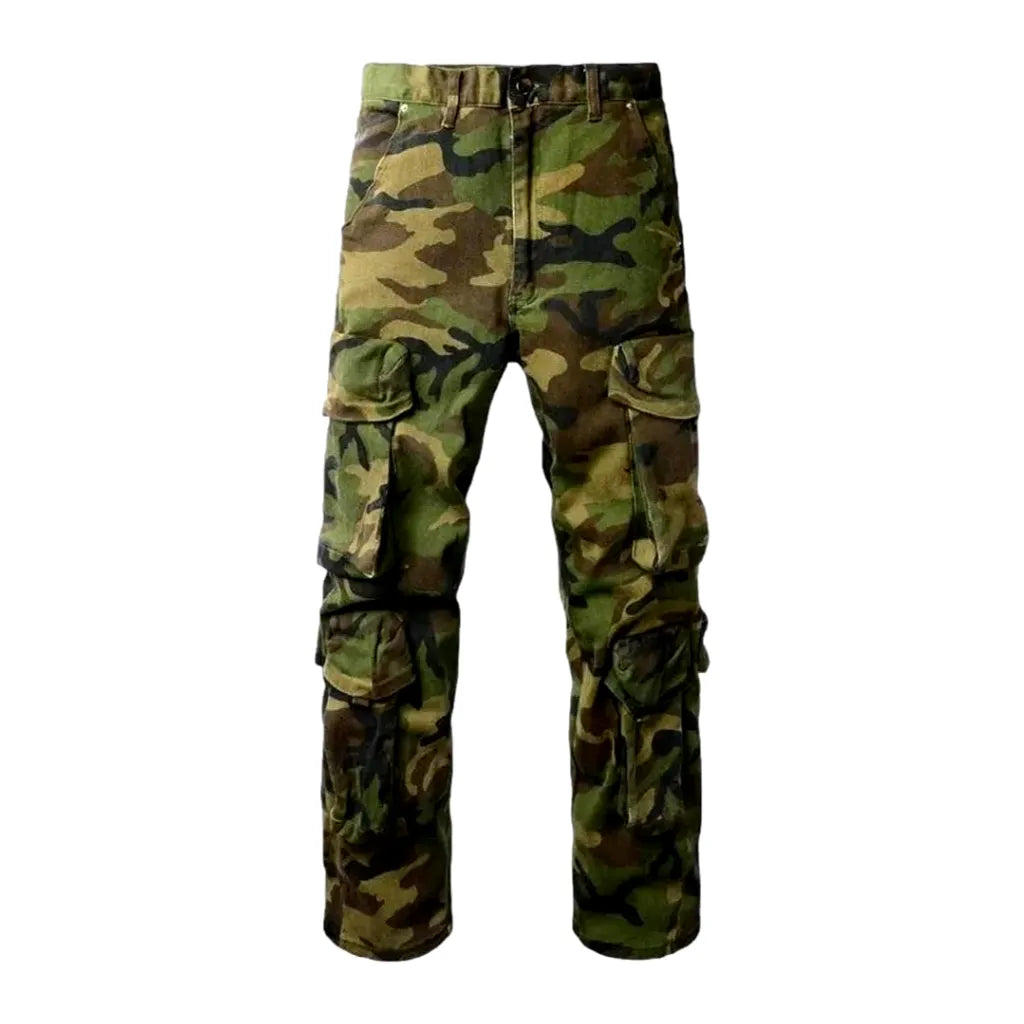 Camouflage men's denim pants