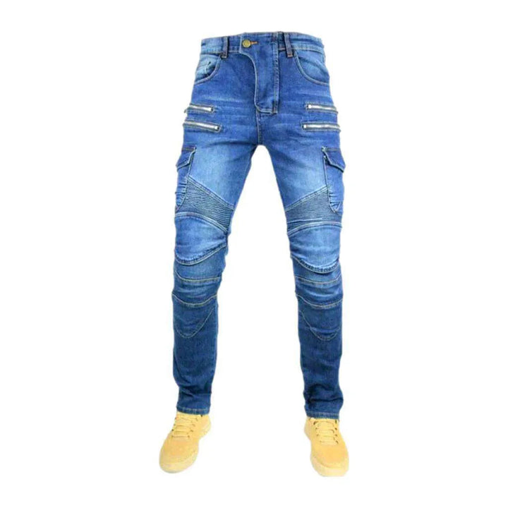 Cargo protective men's motorcycle jeans