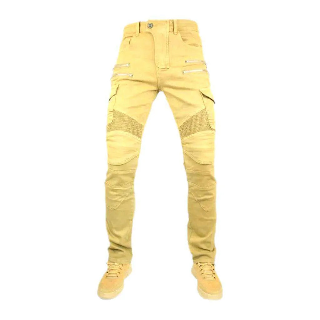 Cargo protective men's motorcycle jeans