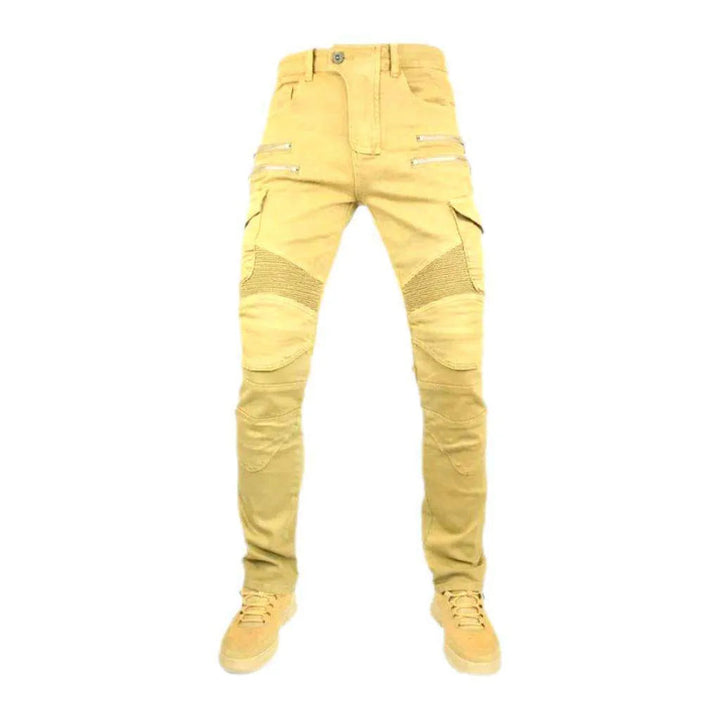 Cargo protective men's motorcycle jeans