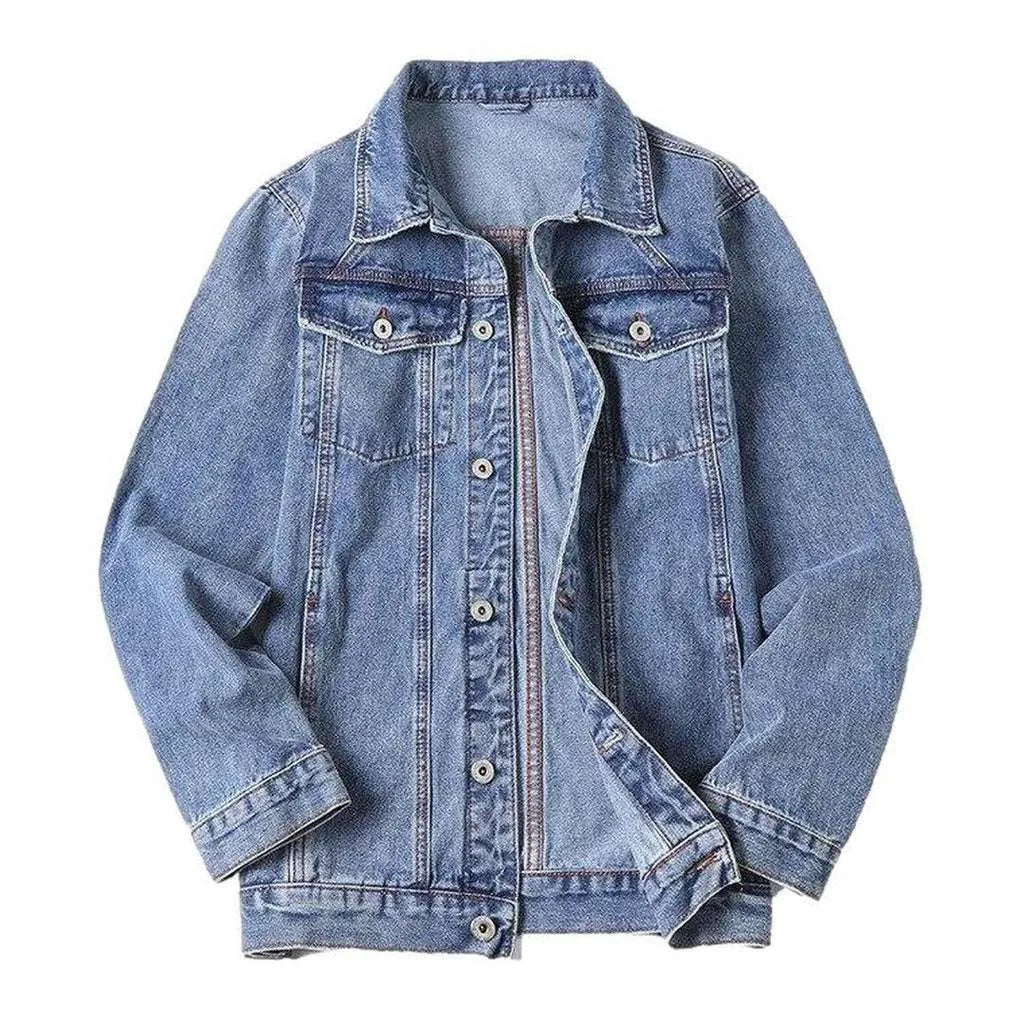 Casual regular men's denim jacket