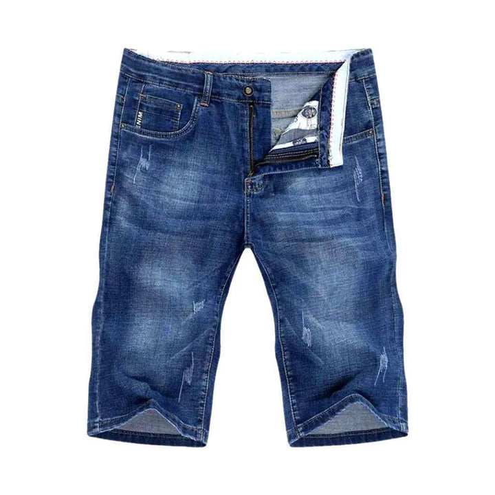 Casual slim men's denim shorts