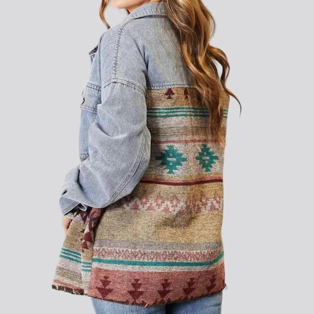 Patchwork women's jeans jacket