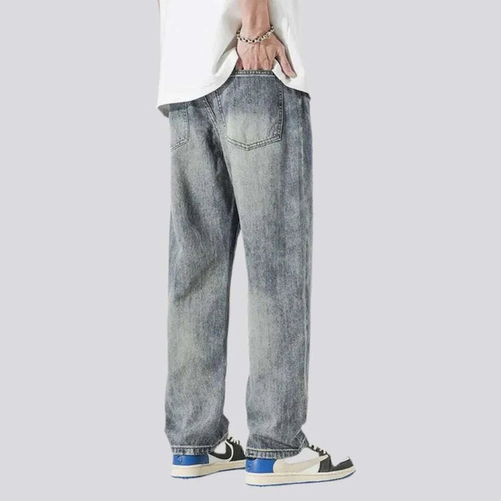 Whiskered sanded jeans
 for men