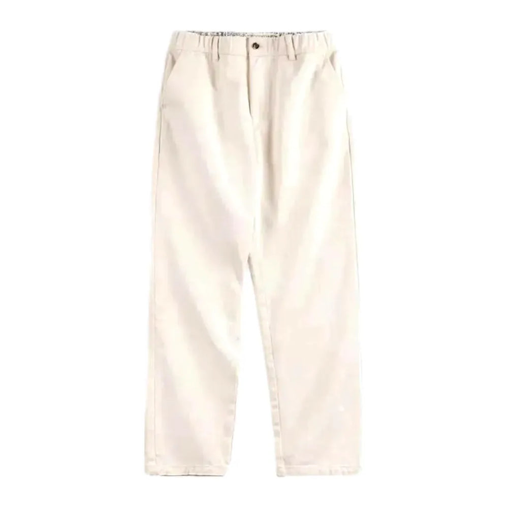 Mid Rise Stylish Men's Jean Chinos - White