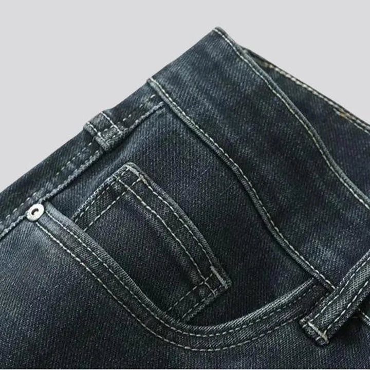 Dark wash classic fit jeans for men