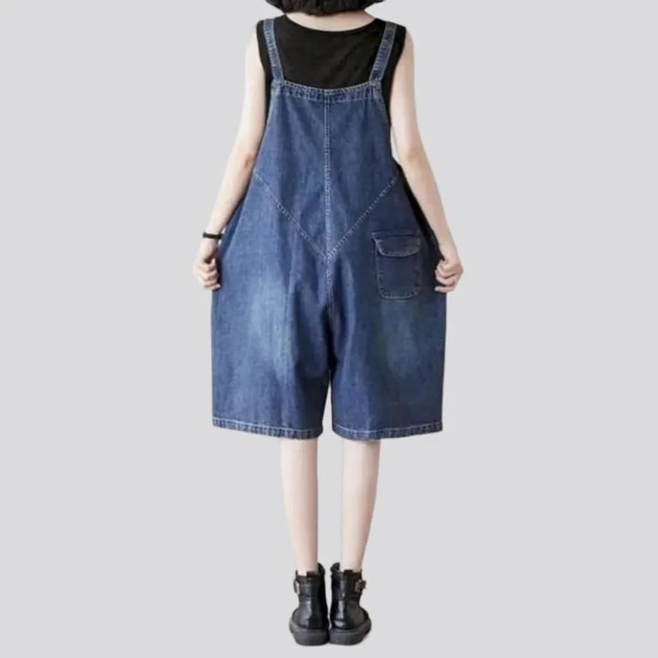 Medium-wash denim jumpsuit
 for women