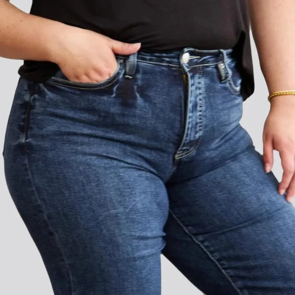 Plus-size dark wash jeans