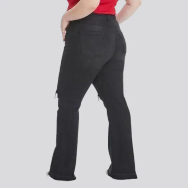 Ripped-knees women's plus-size jeans