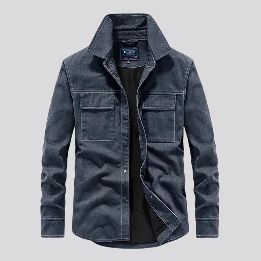 Stylish dark jean jacket for men