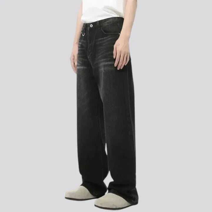 Trendy baggy mid-waist jeans for men