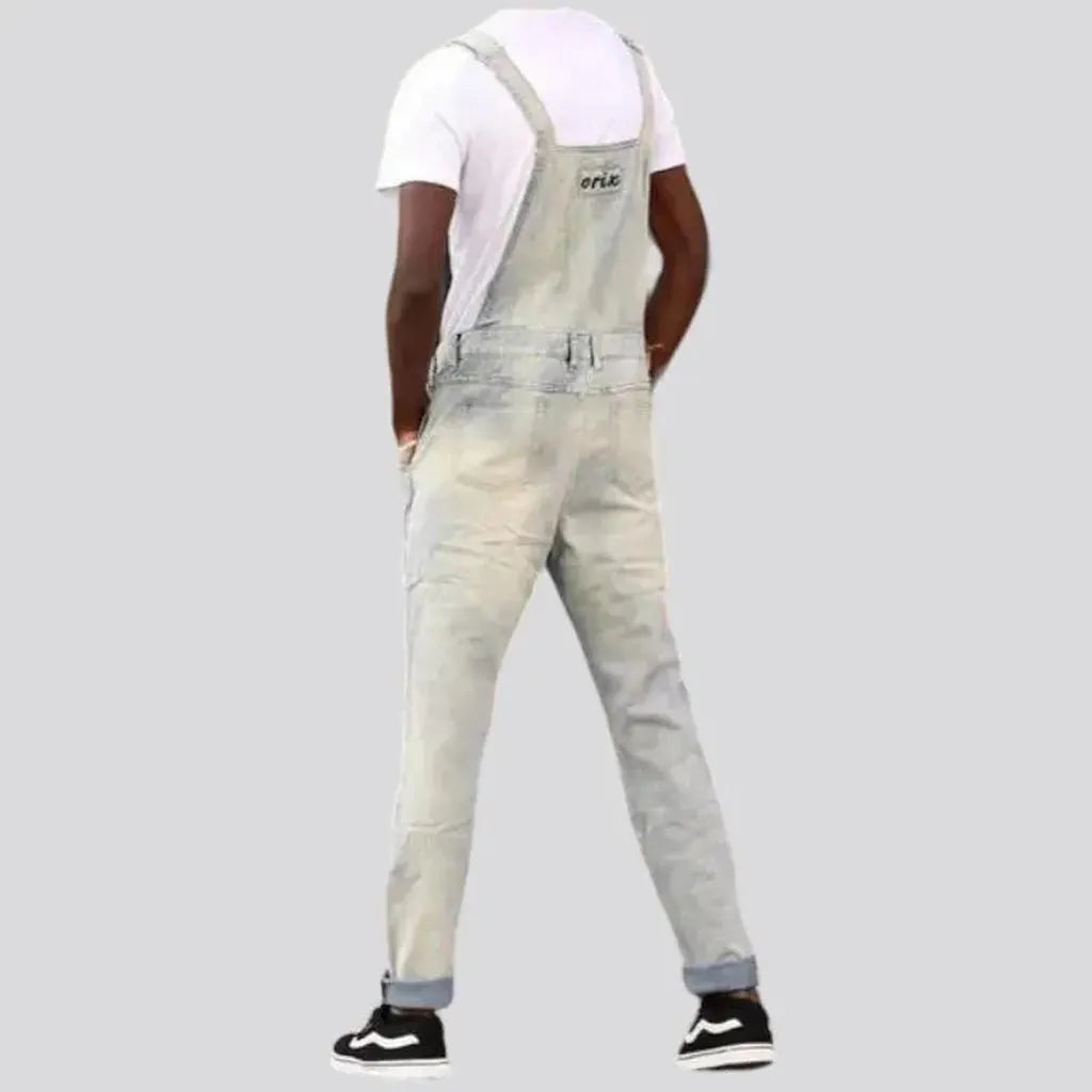 Slim light-wash jeans men's overall