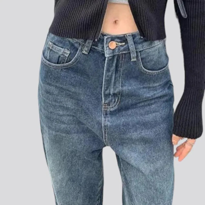 Fashion dark-wash jeans for ladies