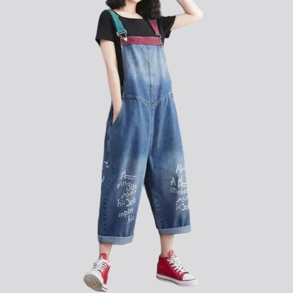 Denim women's baggy overall