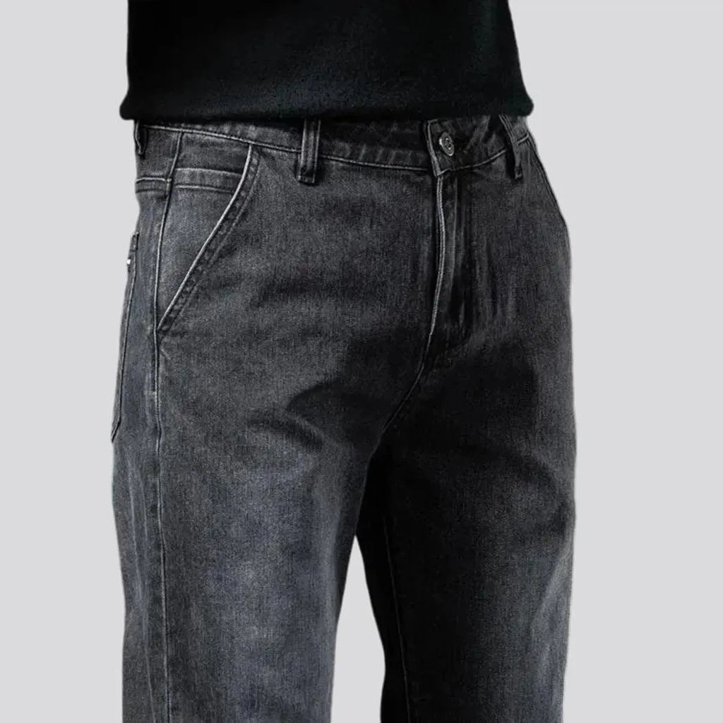 Casual high waist tapered leg jeans for men