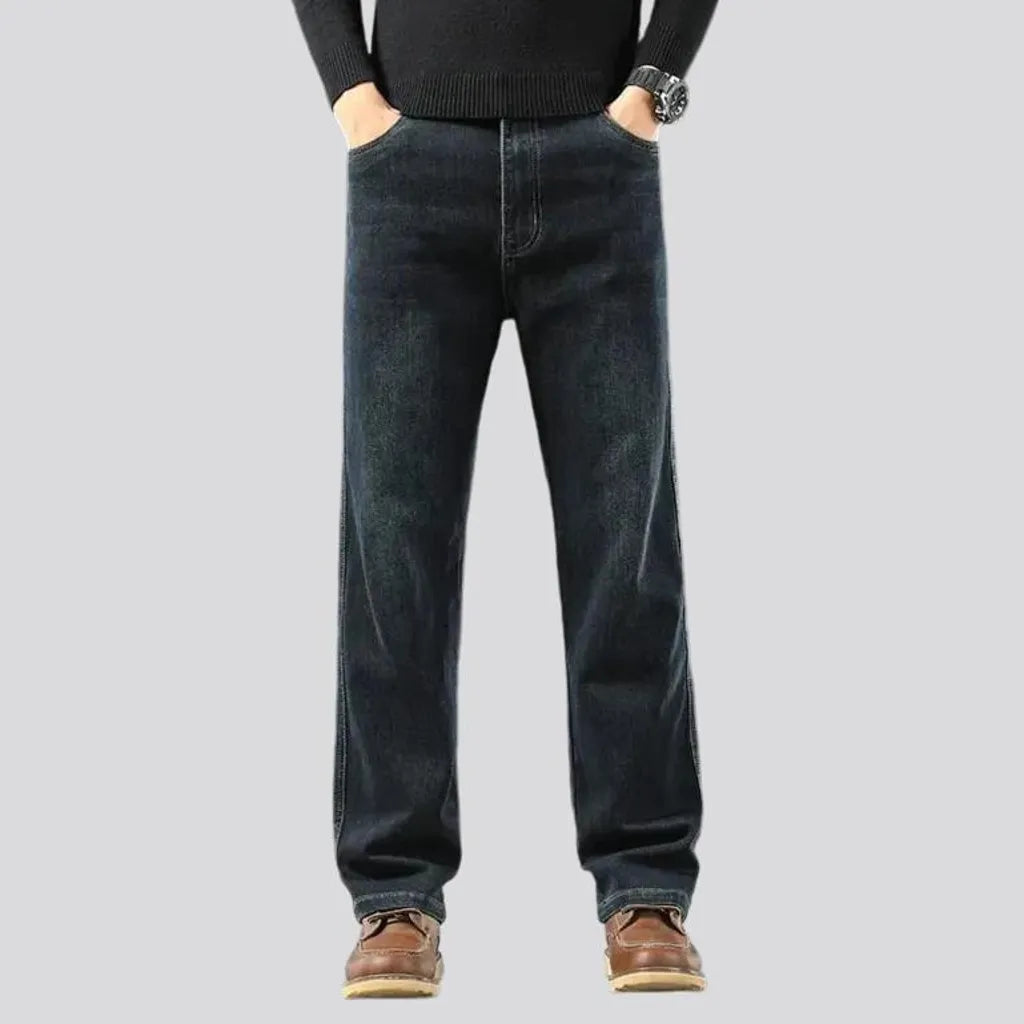 Dark wash classic fit jeans for men