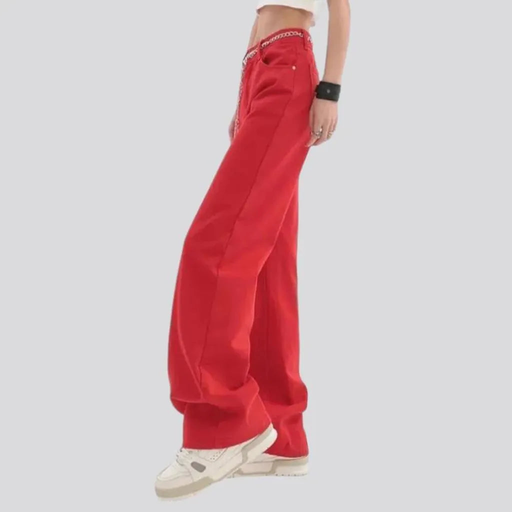 Floor-length women's jeans pants