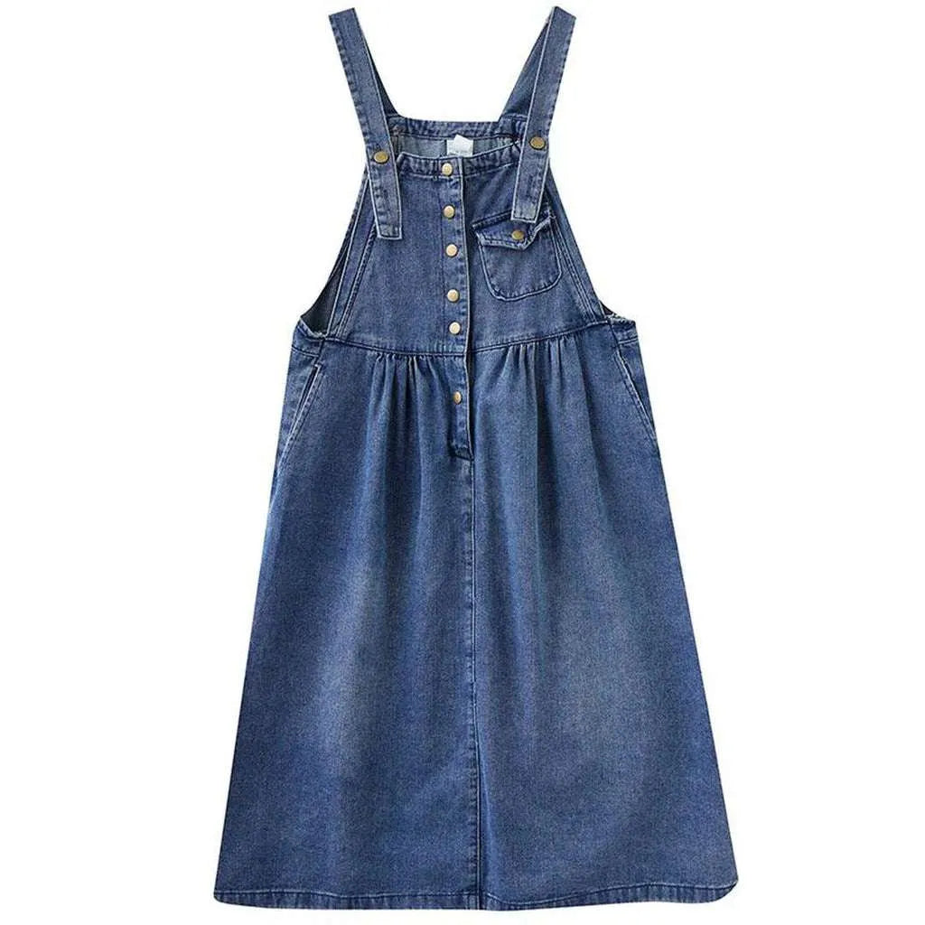 Chic medium wash denim dress