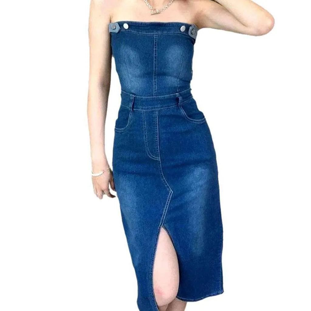 Classic Medium Jean Dress - Blue