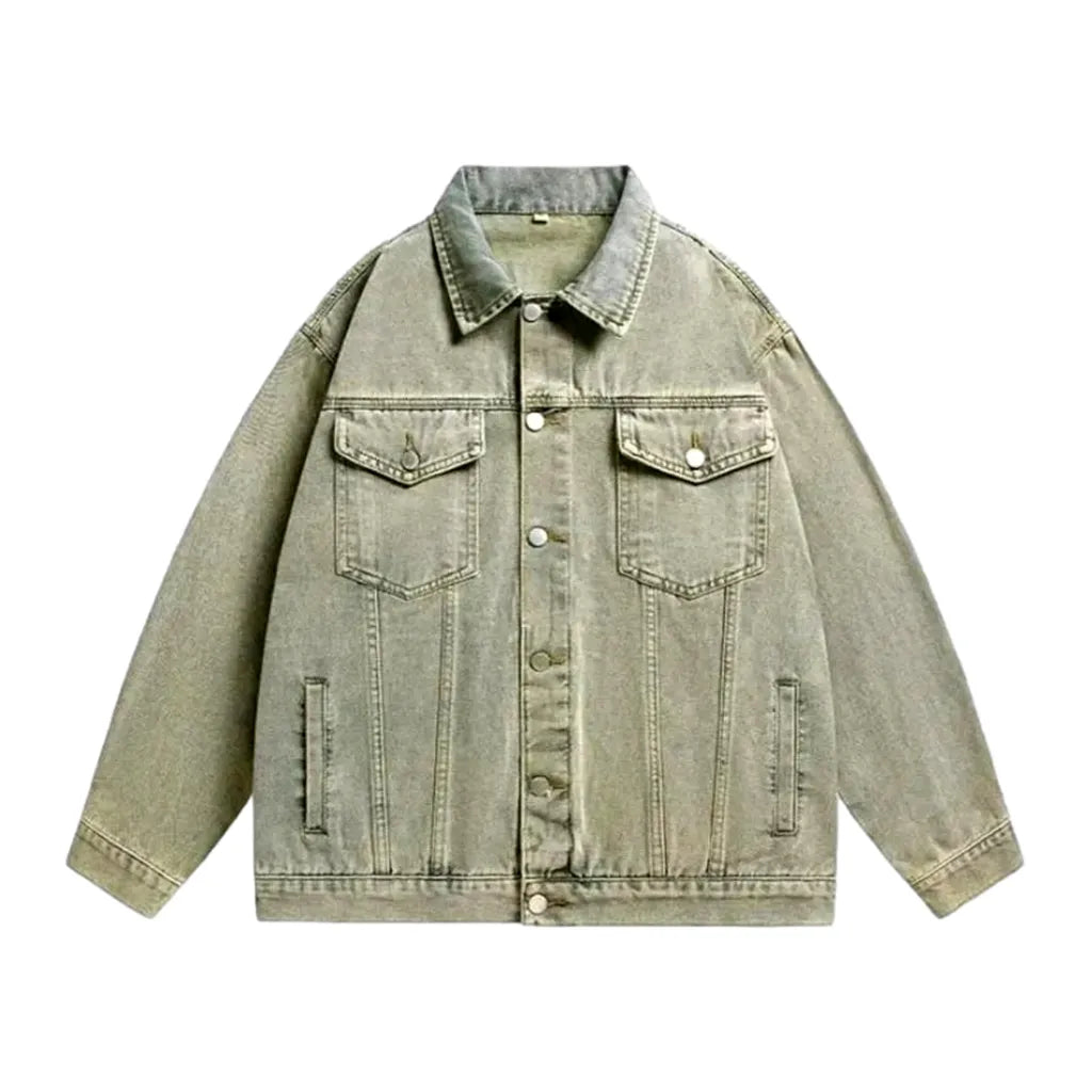 Color fashion jean jacket for men