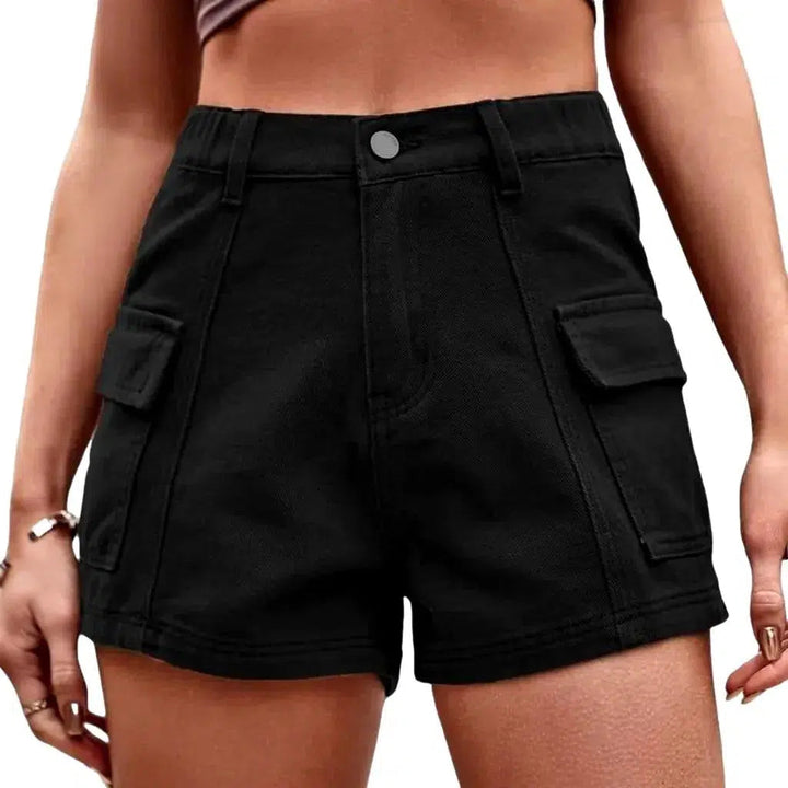 Color women's denim shorts