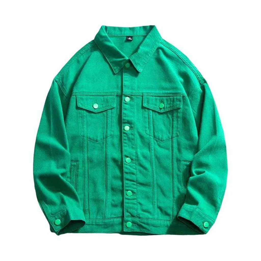 Color y2k men's denim jacket