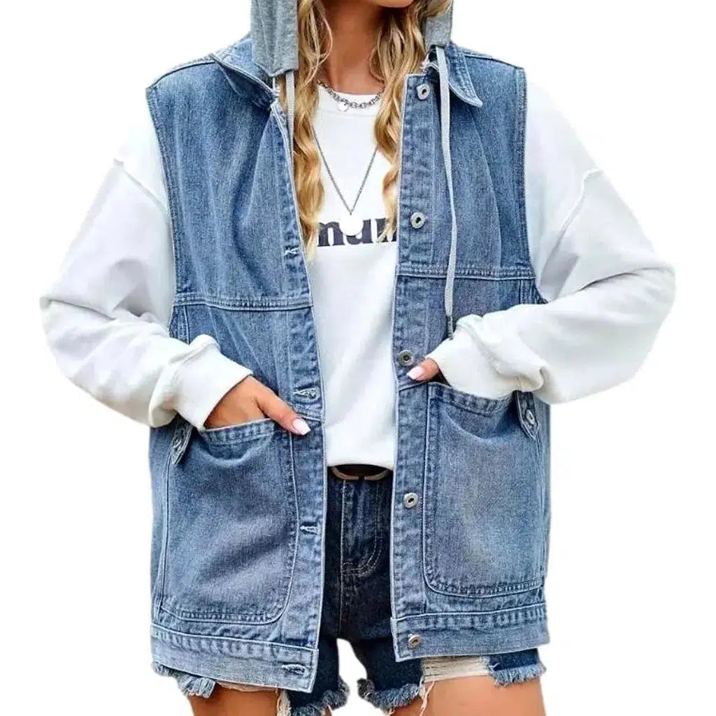 Cotton-sleeves fashion women's jean jacket