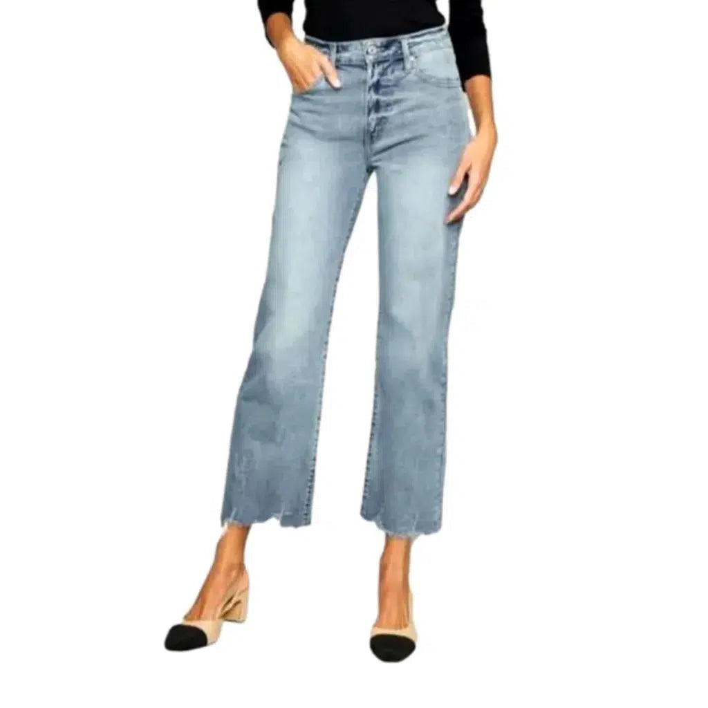 Cropped raw-hem jeans
 for women