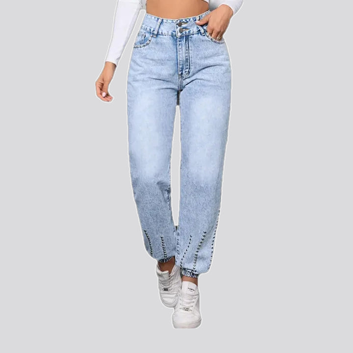 Cuffed Decorated Jeans for Ladies | Jeans4you.shop