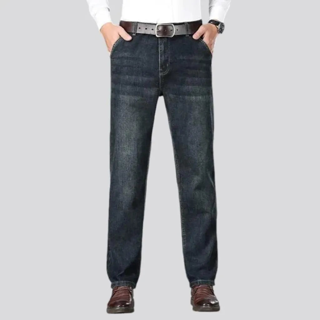 Sanded tapered casual jeans for men