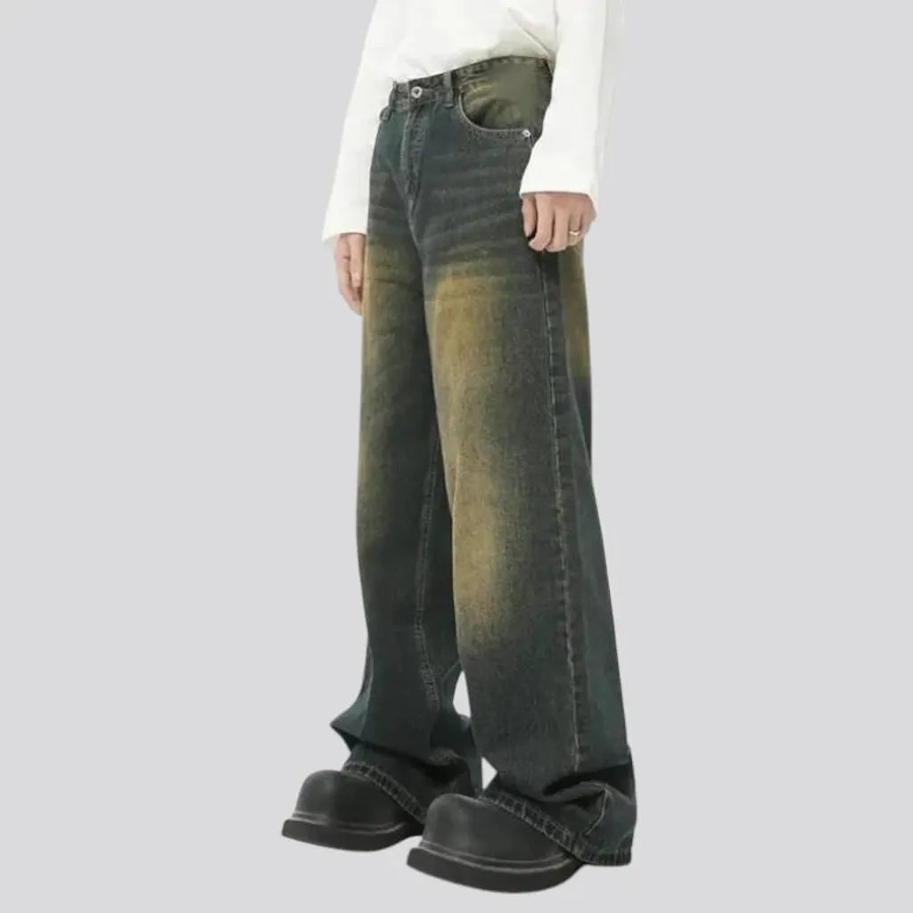 Baggy mid-waist 90s style men's jeans