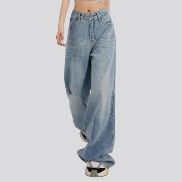 Fashion women's floor-length jeans