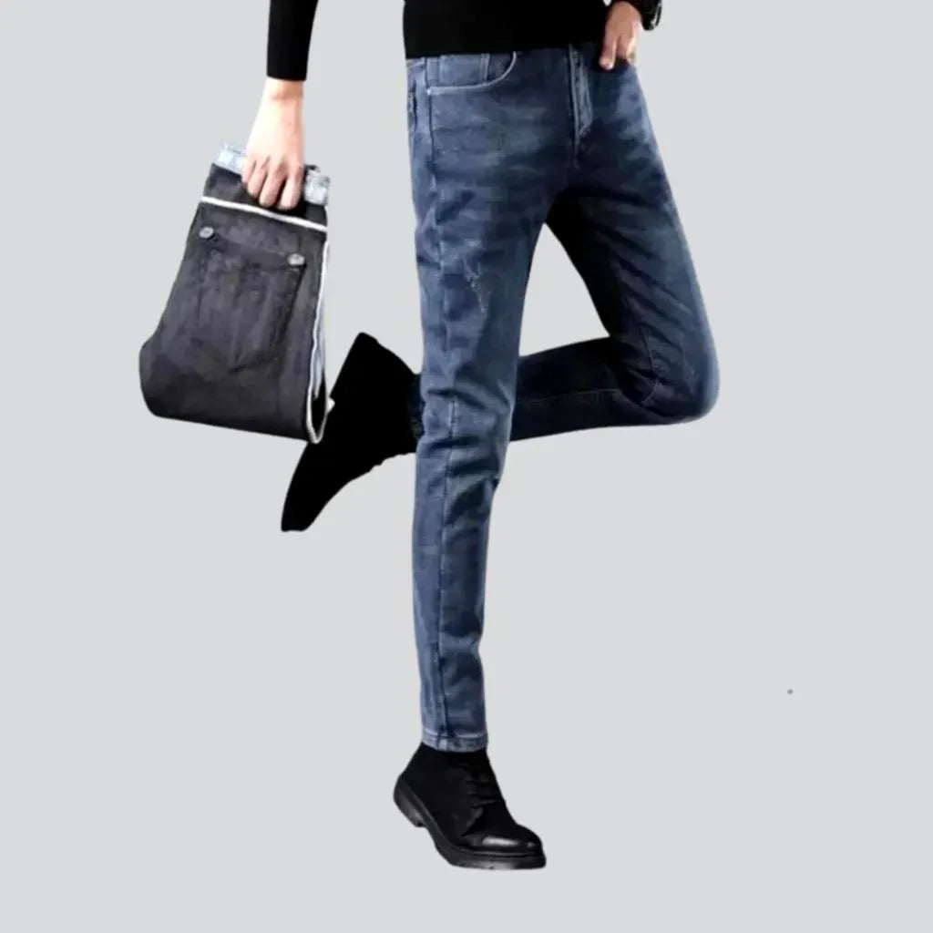 Slim fit lined casual men's jeans