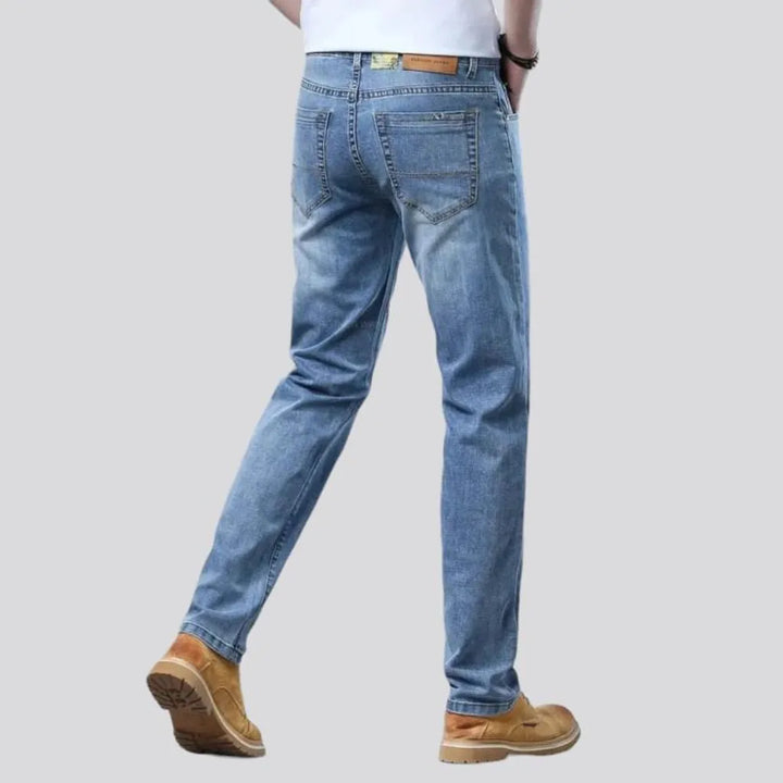 Thin men's high-waist jeans