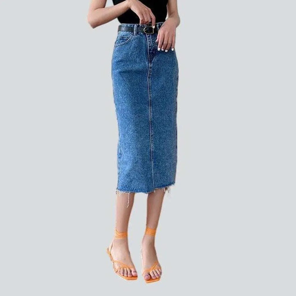 Long slim jeans skirt