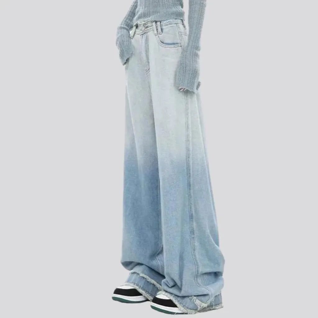 Baggy women's gradient jeans