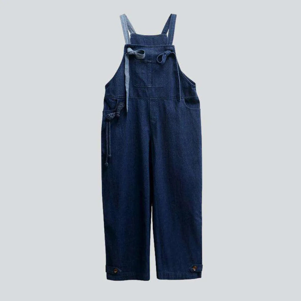 Stylish baggy women's denim jumpsuit