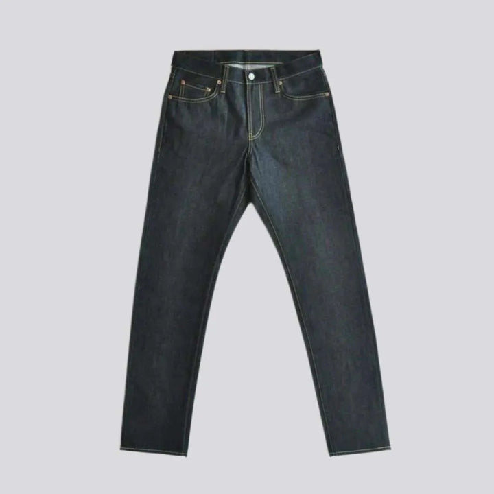 Straight raw men's selvedge jeans