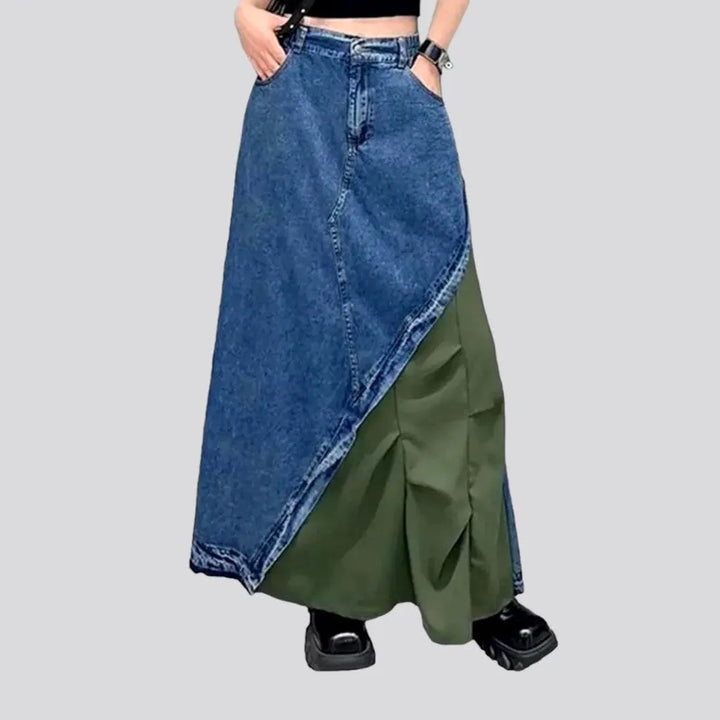 Asymmetric fashion jeans skirt
 for ladies