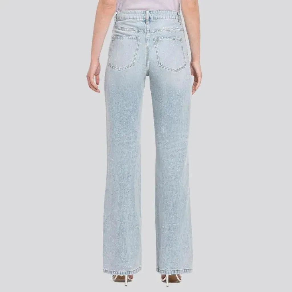 Street women's bleached jeans