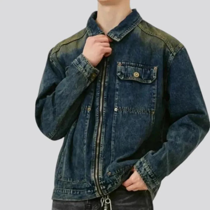 Boho men's denim jacket