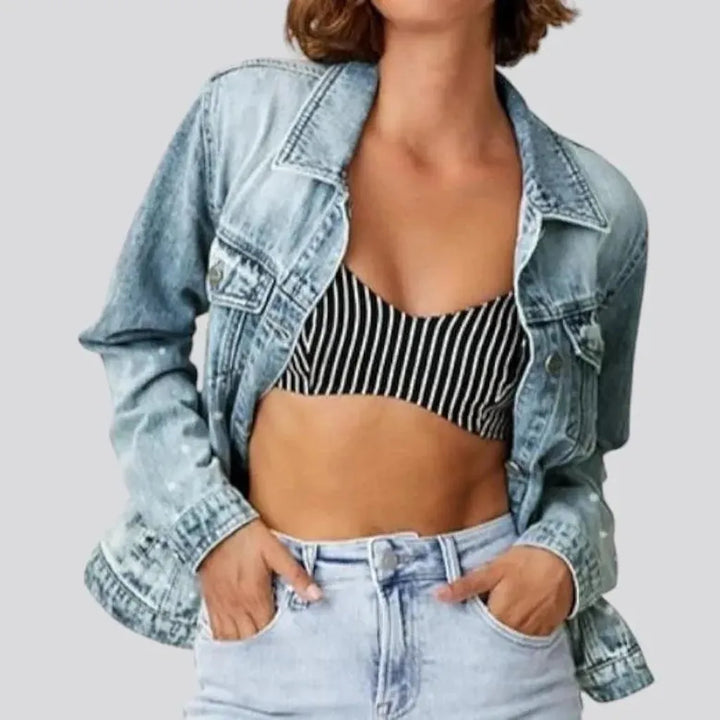 Sanded denim jacket
 for women