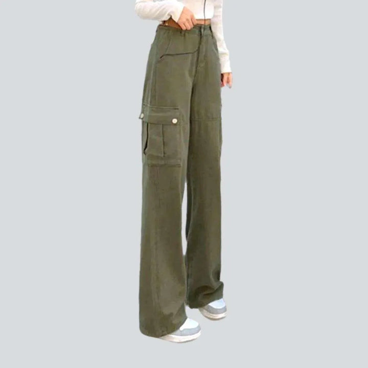 Color cargo women's jean pants