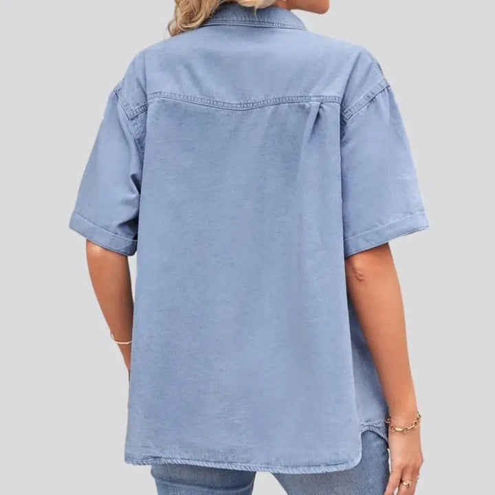 Loose women's denim shirt