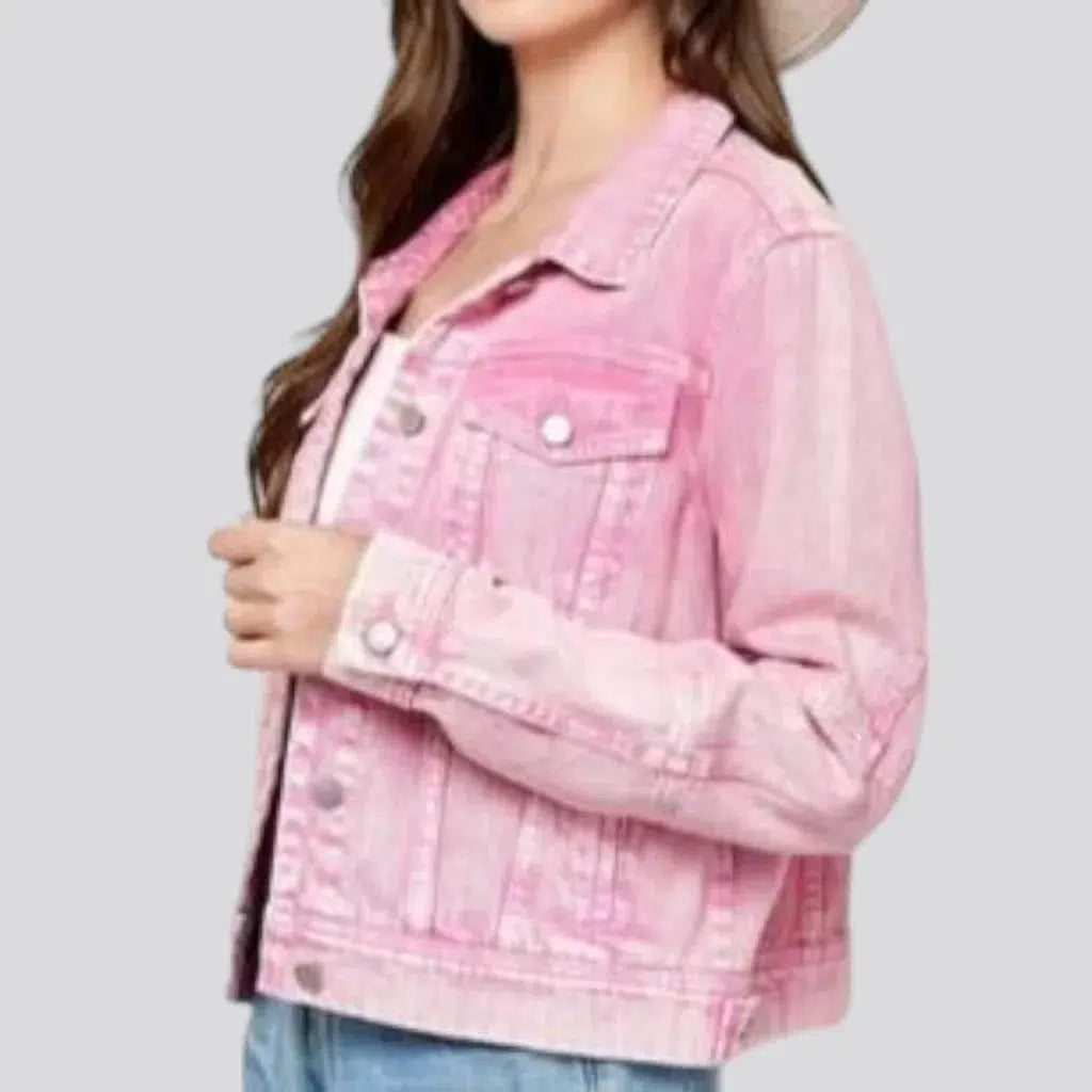 Color women's denim jacket