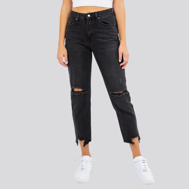 Grunge women's cropped-bottoms jeans